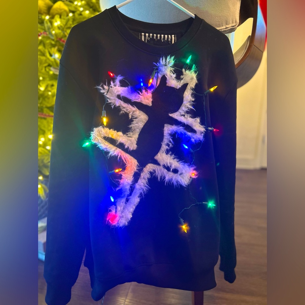 National Lampoons Christmas vacation fried pussycat sweater, handmade sweater.